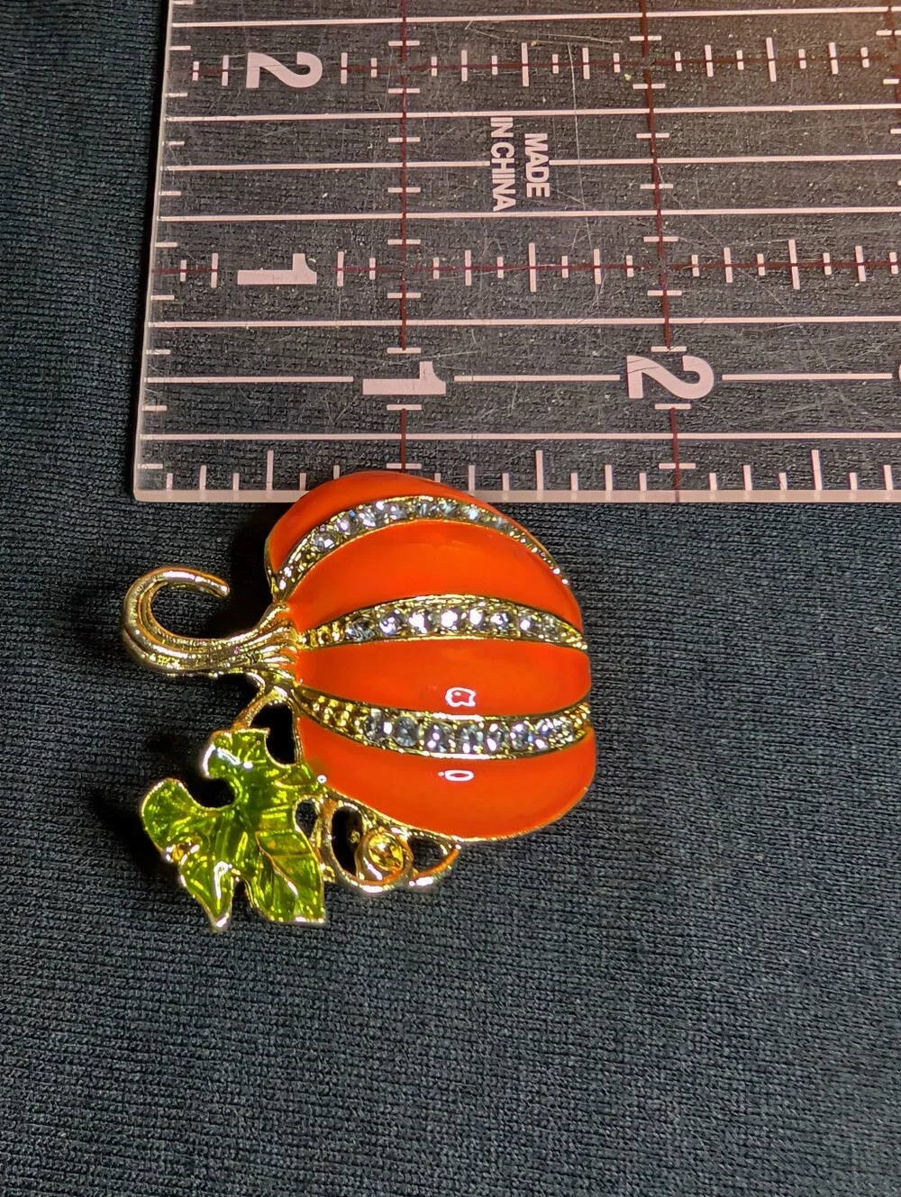 Orange Crystal Pumpkin Brooch - Women Jewelry
